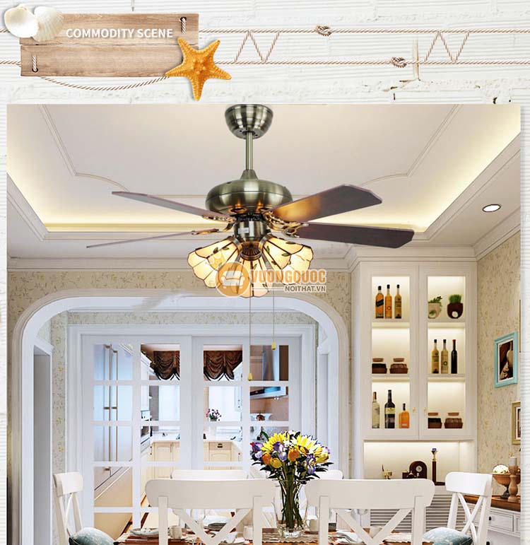 Quạt trần đèn chùm cao cấp yb210-1